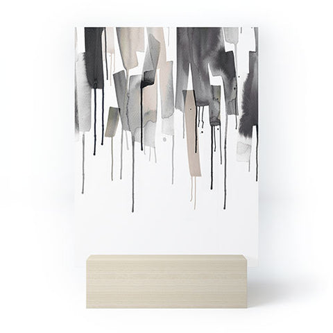 Ninola Design Watery stripes border Black Mini Art Print