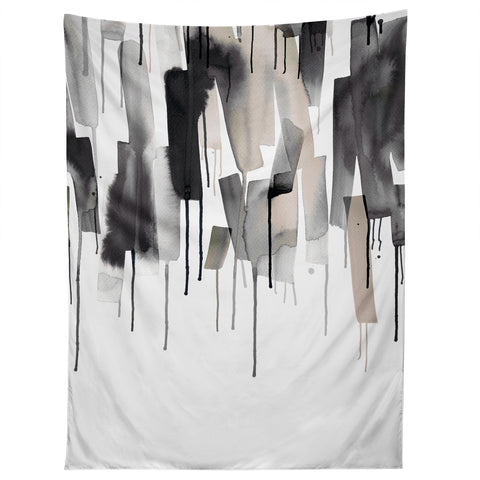 Ninola Design Watery stripes border Black Tapestry