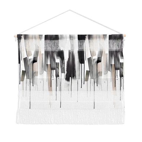 Ninola Design Watery stripes border Black Wall Hanging Landscape