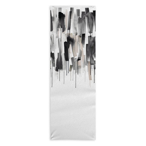 Ninola Design Watery stripes border Black Yoga Towel