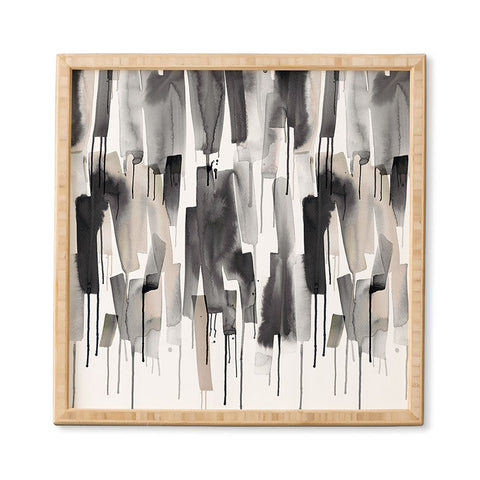 Ninola Design Watery stripes Japandi Black Framed Wall Art