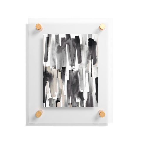 Ninola Design Watery stripes Japandi Black Floating Acrylic Print