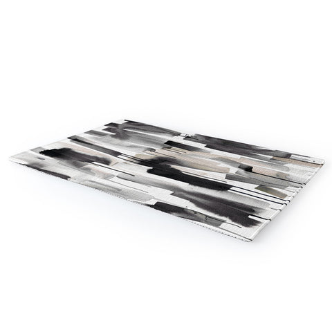 Ninola Design Watery stripes Japandi Black Area Rug