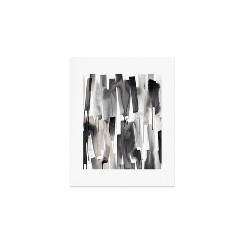 Ninola Design Watery stripes Japandi Black Art Print
