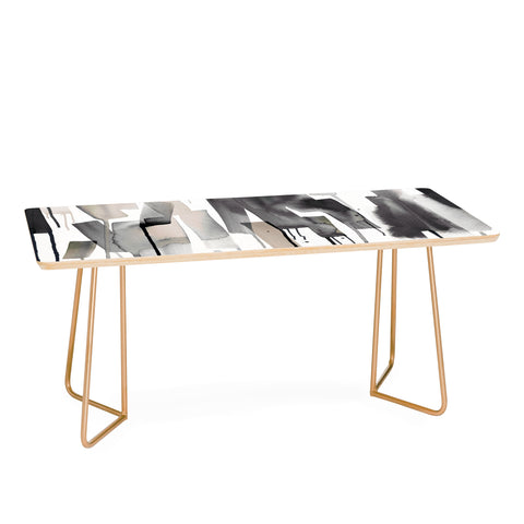 Ninola Design Watery stripes Japandi Black Coffee Table