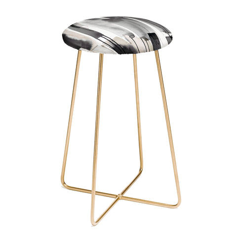 Ninola Design Watery stripes Japandi Black Counter Stool