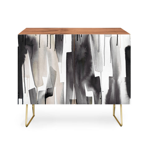 Ninola Design Watery stripes Japandi Black Credenza