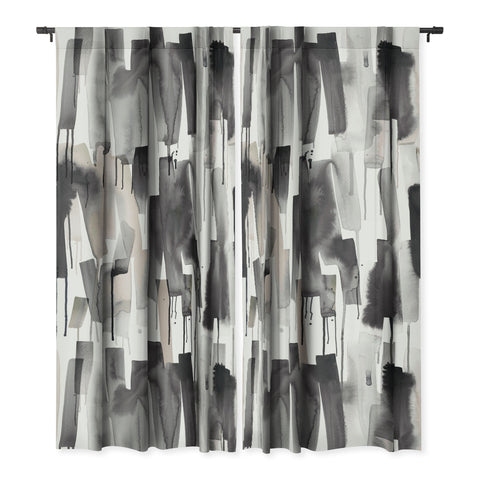 Ninola Design Watery stripes Japandi Black Blackout Non Repeat