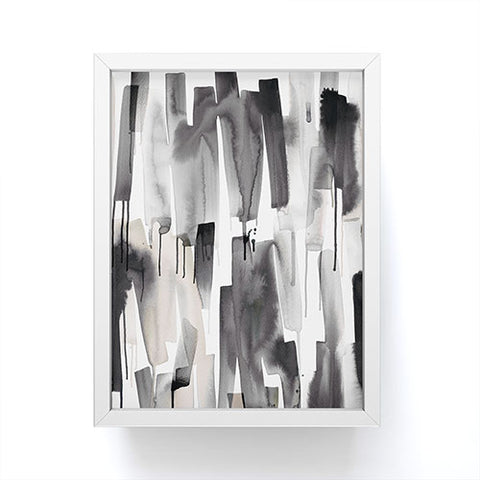 Ninola Design Watery stripes Japandi Black Framed Mini Art Print