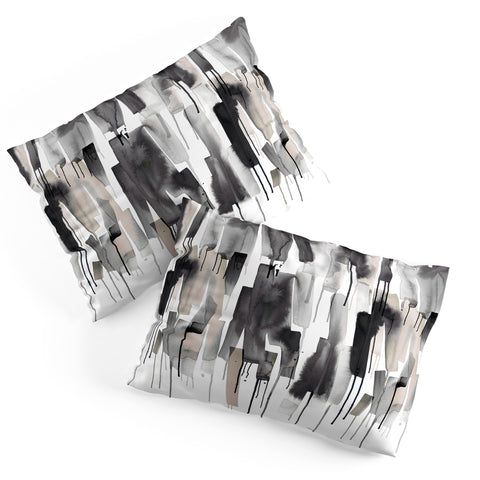 Ninola Design Watery stripes Japandi Black Pillow Shams