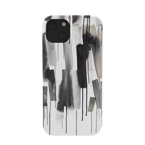 Ninola Design Watery stripes Japandi Black Phone Case