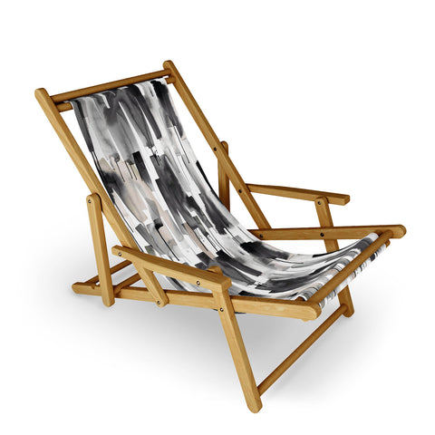 Ninola Design Watery stripes Japandi Black Sling Chair