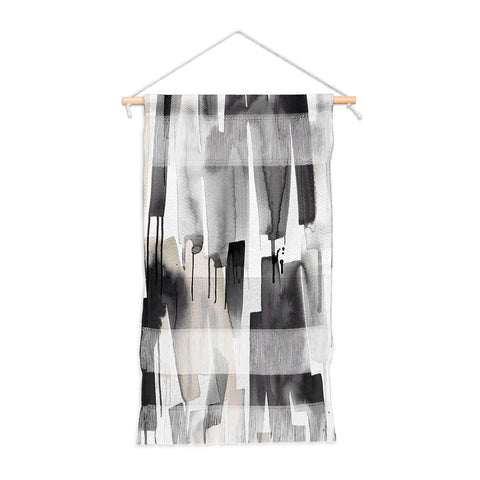 Ninola Design Watery stripes Japandi Black Wall Hanging Portrait