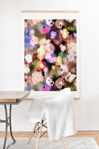 Ninola Design Watery summer flowers Art Print And Hanger