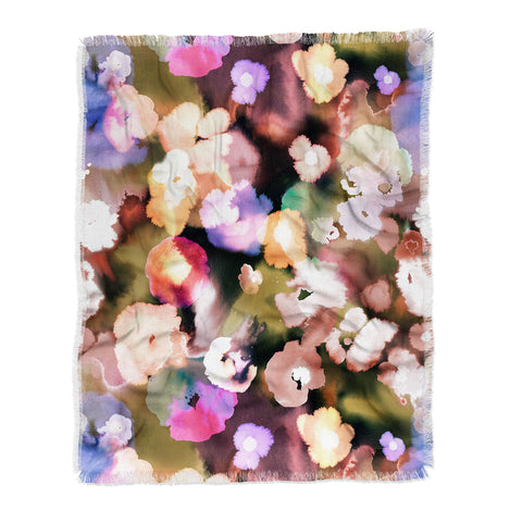 Ninola Design Watery summer flowers Throw Blanket