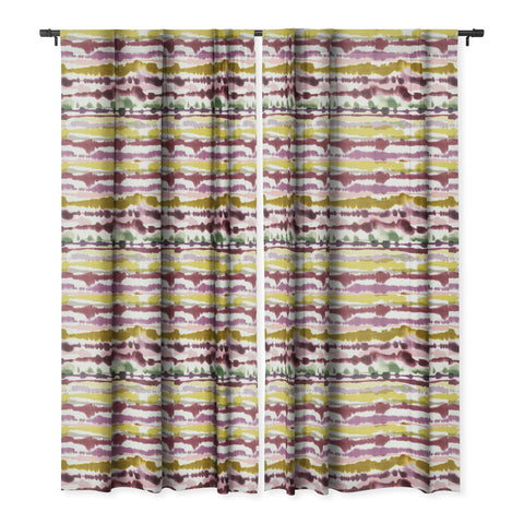 Ninola Design Waves Watercolor Lines Purple Blackout Window Curtain