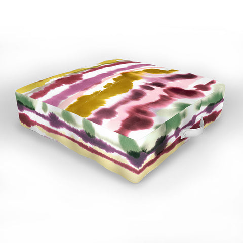 Ninola Design Waves Watercolor Lines Purple Outdoor Floor Cushion