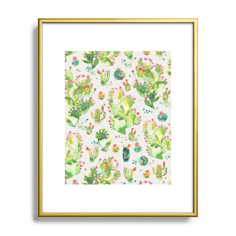 Ninola Design Western Cacti Natural Metal Framed Art Print