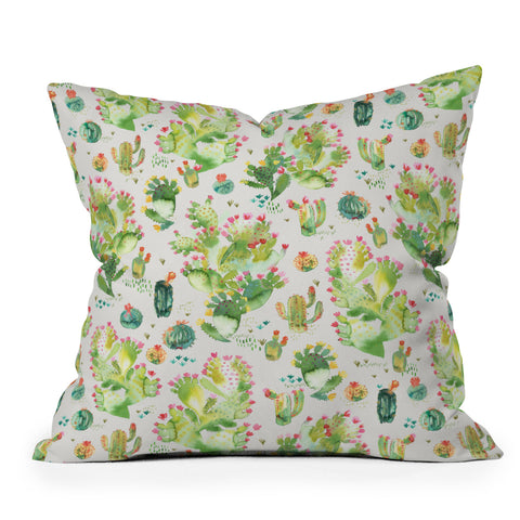 Ninola Design Western Cacti Natural Throw Pillow