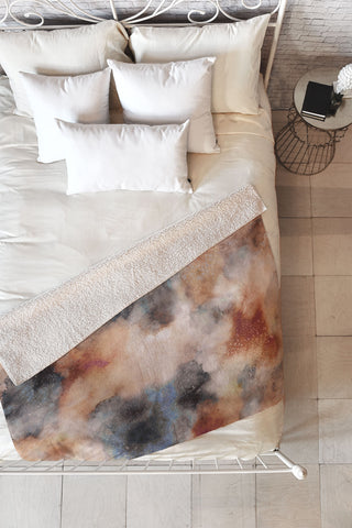 Ninola Design Western dunes abstract watercolor Fleece Throw Blanket