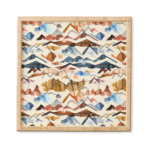 Ninola Design Western landscape watercolor Framed Wall Art