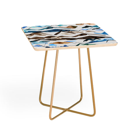 Ninola Design Western landscape watercolor Blue Side Table