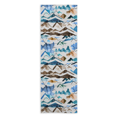 Ninola Design Western landscape watercolor Blue Yoga Towel
