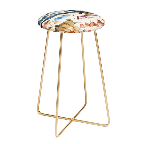 Ninola Design Western landscape watercolor Counter Stool