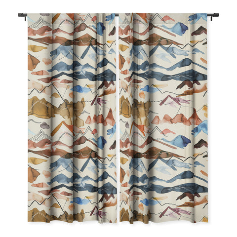 Ninola Design Western landscape watercolor Blackout Non Repeat