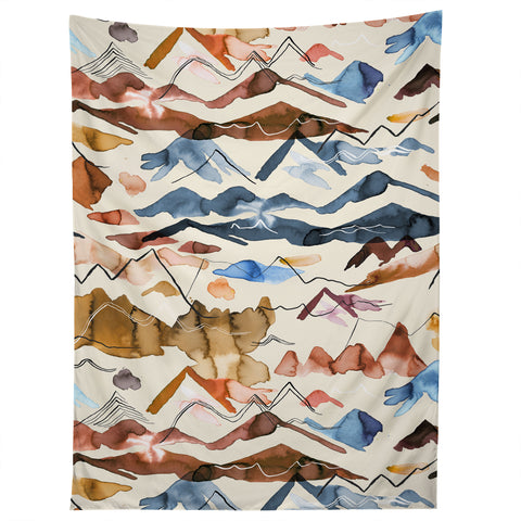 Ninola Design Western landscape watercolor Tapestry