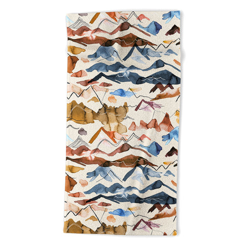 Ninola Design Western landscape watercolor Beach Towel