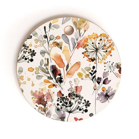 Ninola Design Wild grasses Rustic Organic holiday Cutting Board Round