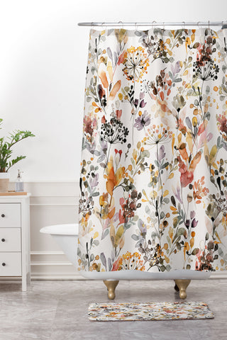 Ninola Design Wild grasses Rustic Organic holiday Shower Curtain And Mat