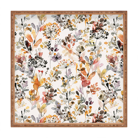 Ninola Design Wild grasses Rustic Organic holiday Square Tray