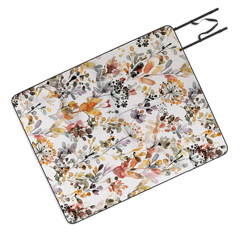 Ninola Design Wild grasses Rustic Organic holiday Picnic Blanket