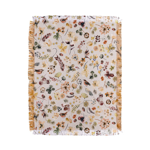 Ninola Design Wild nature Countryside Beige Throw Blanket