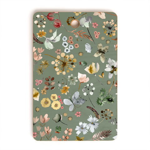 Ninola Design Wild nature Countryside Green Cutting Board Rectangle