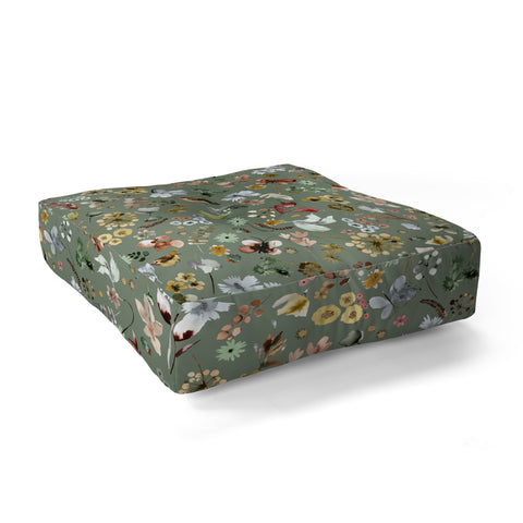 Ninola Design Wild nature Countryside Green Floor Pillow Square