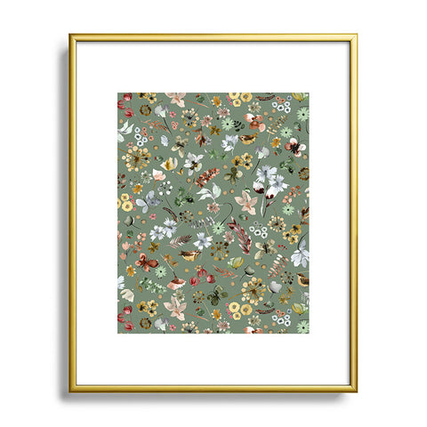 Ninola Design Wild nature Countryside Green Metal Framed Art Print