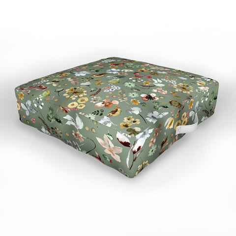 Ninola Design Wild nature Countryside Green Outdoor Floor Cushion