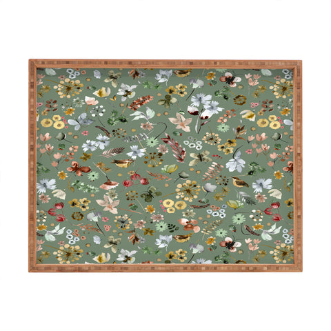 Ninola Design Wild nature Countryside Green Rectangular Tray
