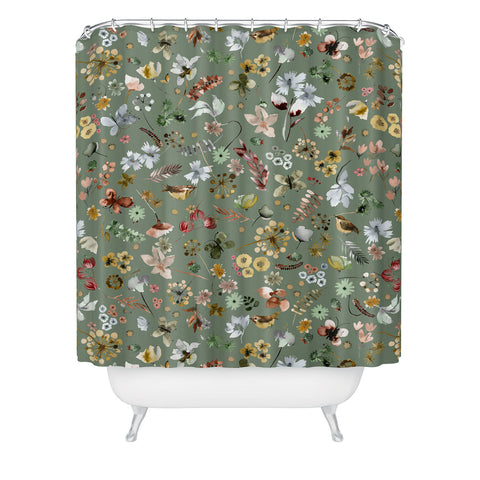 Ninola Design Wild nature Countryside Green Shower Curtain
