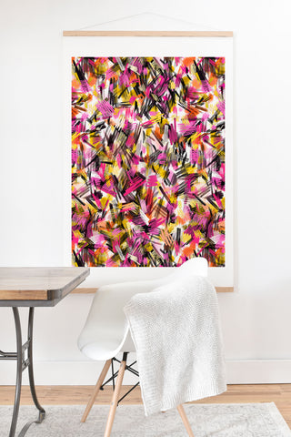 Ninola Design Wild Strokes Pink Yellow Art Print And Hanger