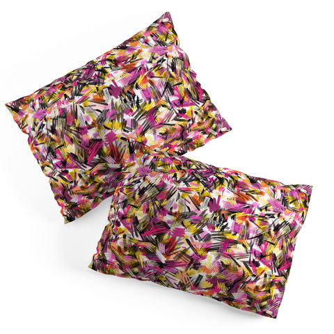 Ninola Design Wild Strokes Pink Yellow Pillow Shams