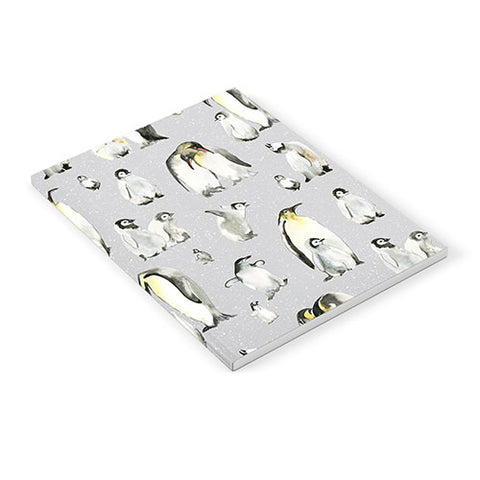 Ninola Design Winter Cute Penguins Gray Notebook
