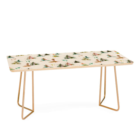 Ninola Design Winter deers forest Beige Coffee Table
