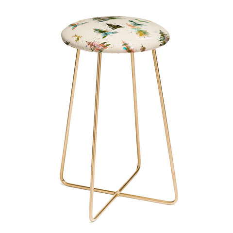 Ninola Design Winter deers forest Beige Counter Stool