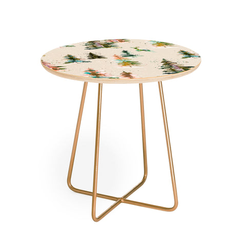 Ninola Design Winter deers forest Beige Round Side Table