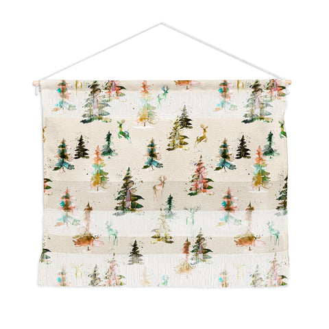 Ninola Design Winter deers forest Beige Wall Hanging Landscape