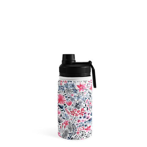 Ninola Design Winter ink flowers Water Bottle